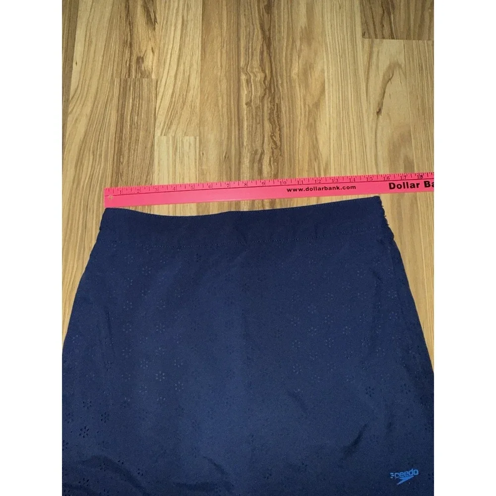 Speedo Women's Navy Blue Skort Sz‎ Small Eyelet Cut Shorts UPF 50+ Protection